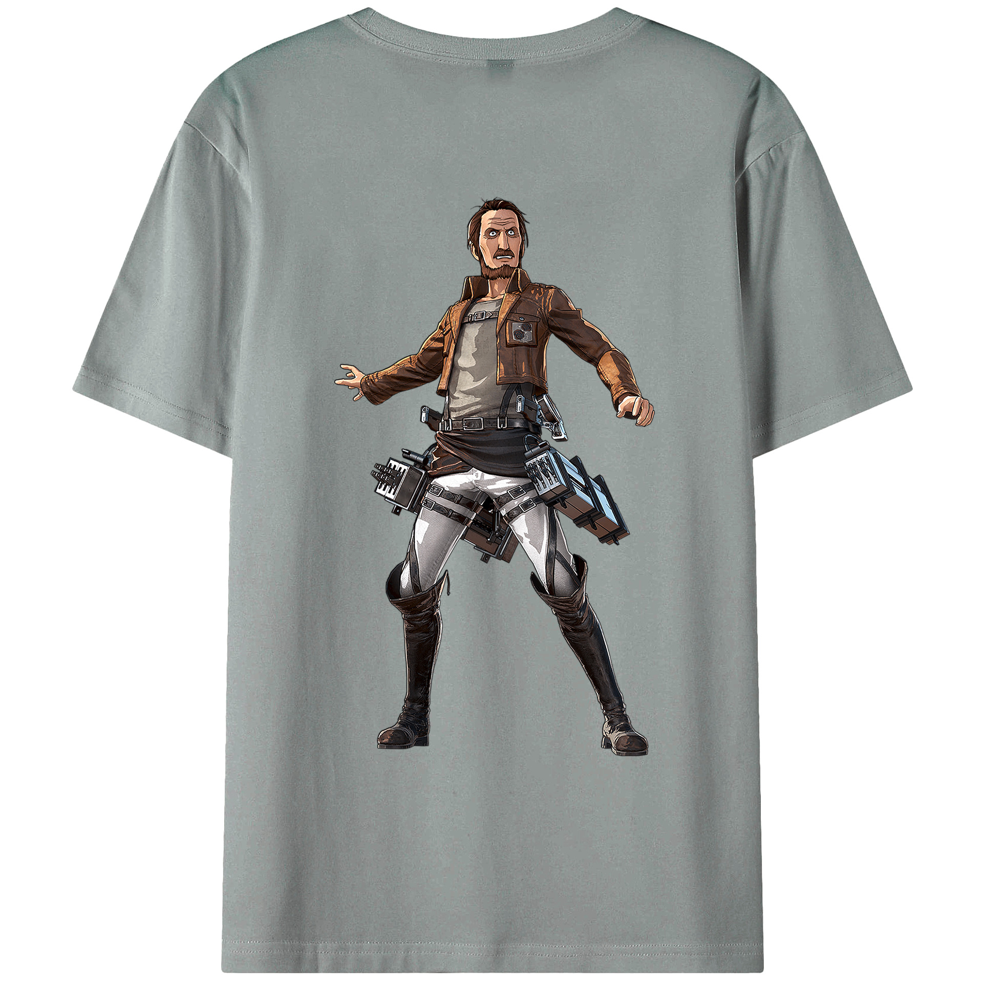 （画像用） 進撃の巨人 Attack on Titan 綿100％ メンズ半袖Tシャツ（バックプリント） 通気性